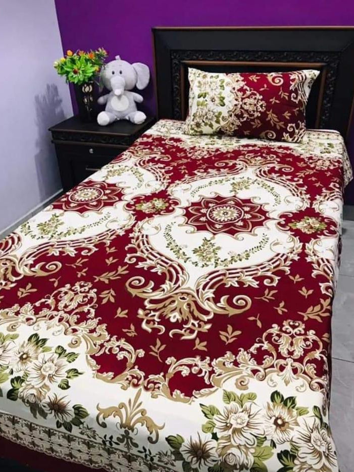 Cotton Printed Single Bedsheet – Set of 4 | High Quality Fabric for Daily Use